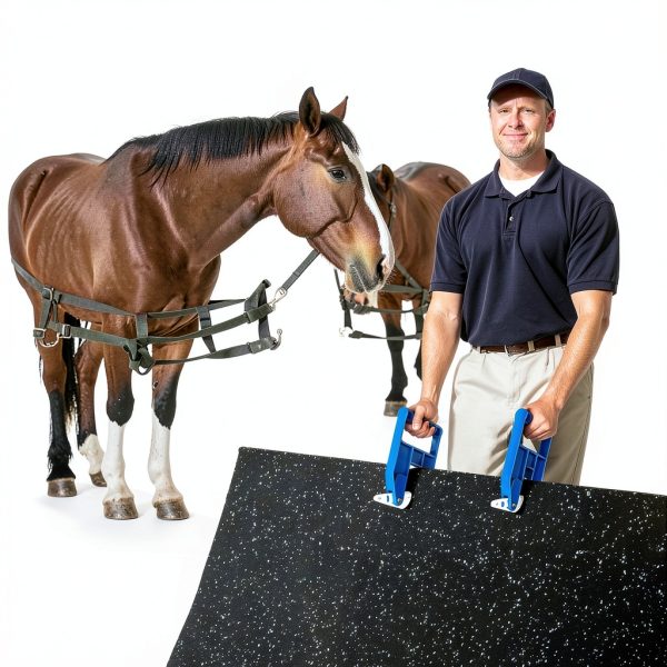 Mat Movers Tool Touri 2‑Piece Rubber Grippers for Stall & Gym-1