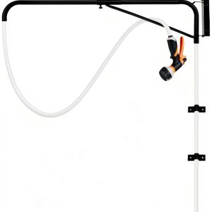 Hose Boom AshKiz Horse Wash Stall Arm 180 Swivel Metal Black-0