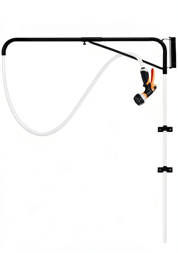Hose Boom AshKiz Horse Wash Stall Arm 180 Swivel Metal Black-0