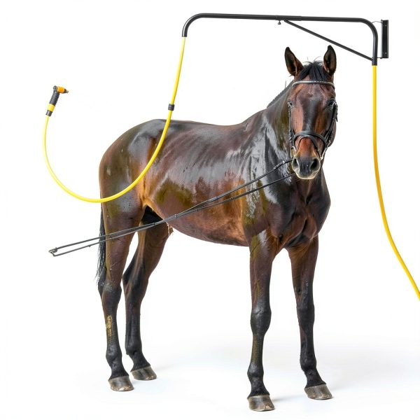 Hose Boom AshKiz Horse Wash Stall Arm 180 Swivel Metal Black-5