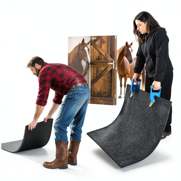 Feroca Heavy Duty Stall Mat Gripper, a Pair of Mat Mover Tool - Effortless Remover for Thick Rubber Mats in Horse Stalls, Barn, Gym, Trailer - Easy Lift & Move to Save Your Back-3