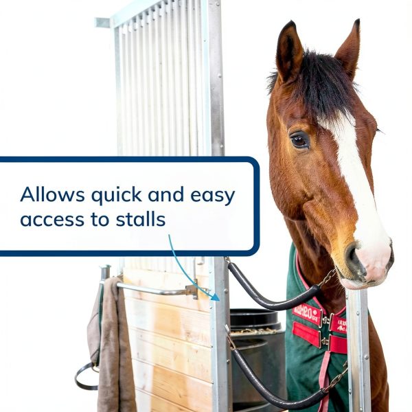 SmartEquine Stall Chain | Stall Area Fence Gate Hardware | Standard Size | Features 2 Double-Ended Snaps | 1" Wide Rubber | 45.5" Long | Hunter-3