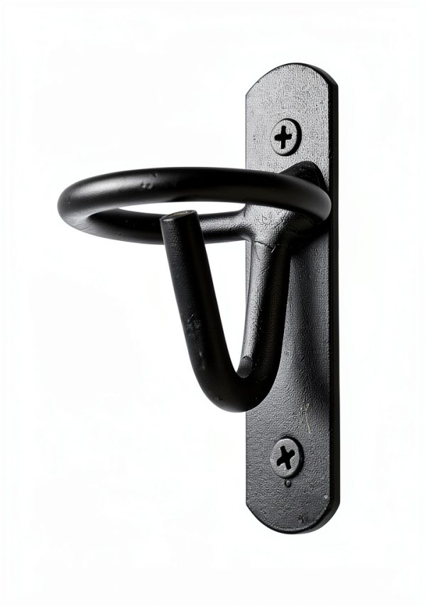 Metal Bucket Hangers for Horse Stalls - Wall Mount Bucket Holder for Grain Feed - Black-4