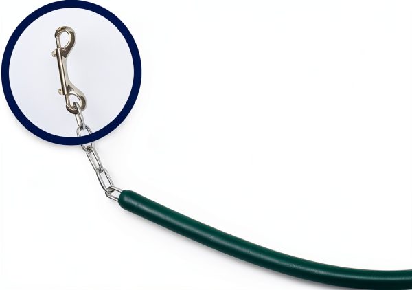 SmartEquine Stall Chain | Stall Area Fence Gate Hardware | Standard Size | Features 2 Double-Ended Snaps | 1" Wide Rubber | 45.5" Long | Hunter-1